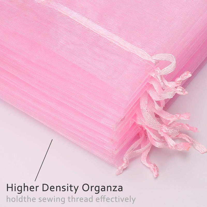 Akstore 100PCS 4x6inch (10x15cm) Drawstring Organza Jewelry Favor Pouches Wedding Party Festival Gift Bags Candy Bags (Pink) - Image 3